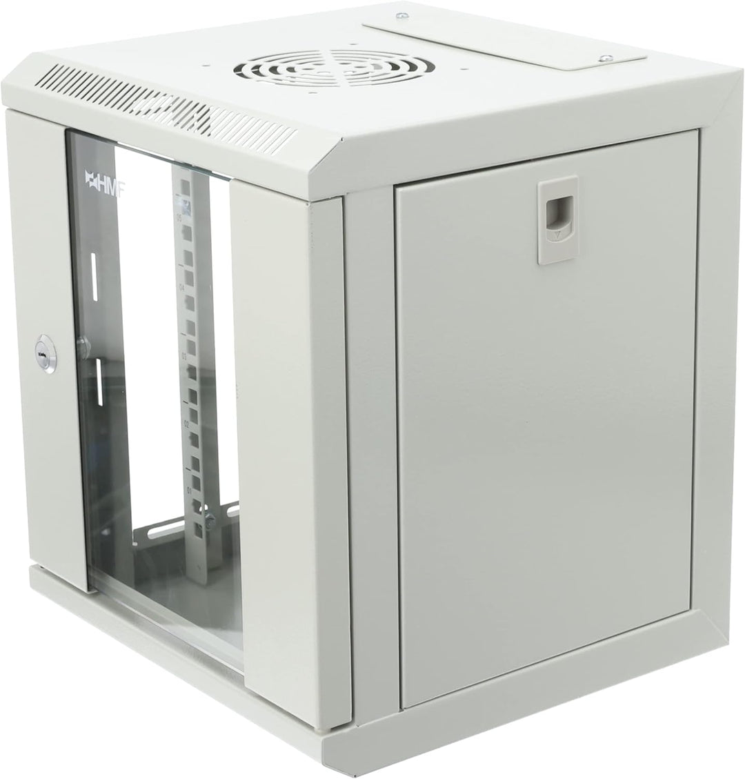 HMF 63306-07 Serverschrank 10 Zoll, 6 HE, Netzwerkschrank, Wandschrank, 10", 31,2 x 30 x 35 cm, Voll