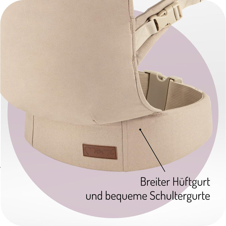 MoMi COLLET Babytrage für Kinder im Alter 3–48 Monate (3–15 kg Körpergewicht), 2 Tragepositionen mit
