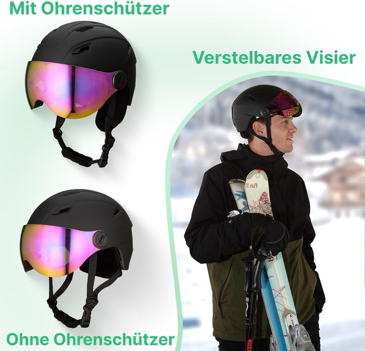 GOOFF Speed Skihelm mit Visier - Helm mit Belüftung und Schutz – Leichtgewicht und Renn-Design – int