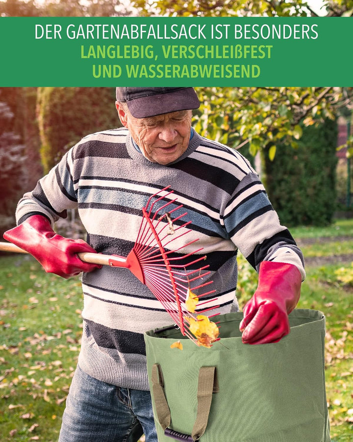 Benz Garden Garten-Abfallsack - Faltbarer Laub-Sack aus robustem Leinengewebe - Schwerlast-Gartensac