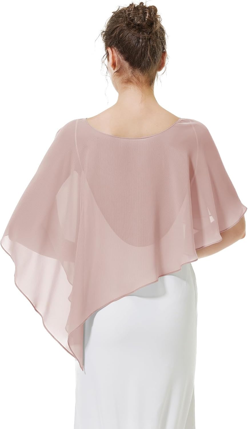 BEAUTELICATE Damen Chiffon Schal Stola Eleganten Cape Umhang für Braut Sommer Hochzeits Festliche Ab