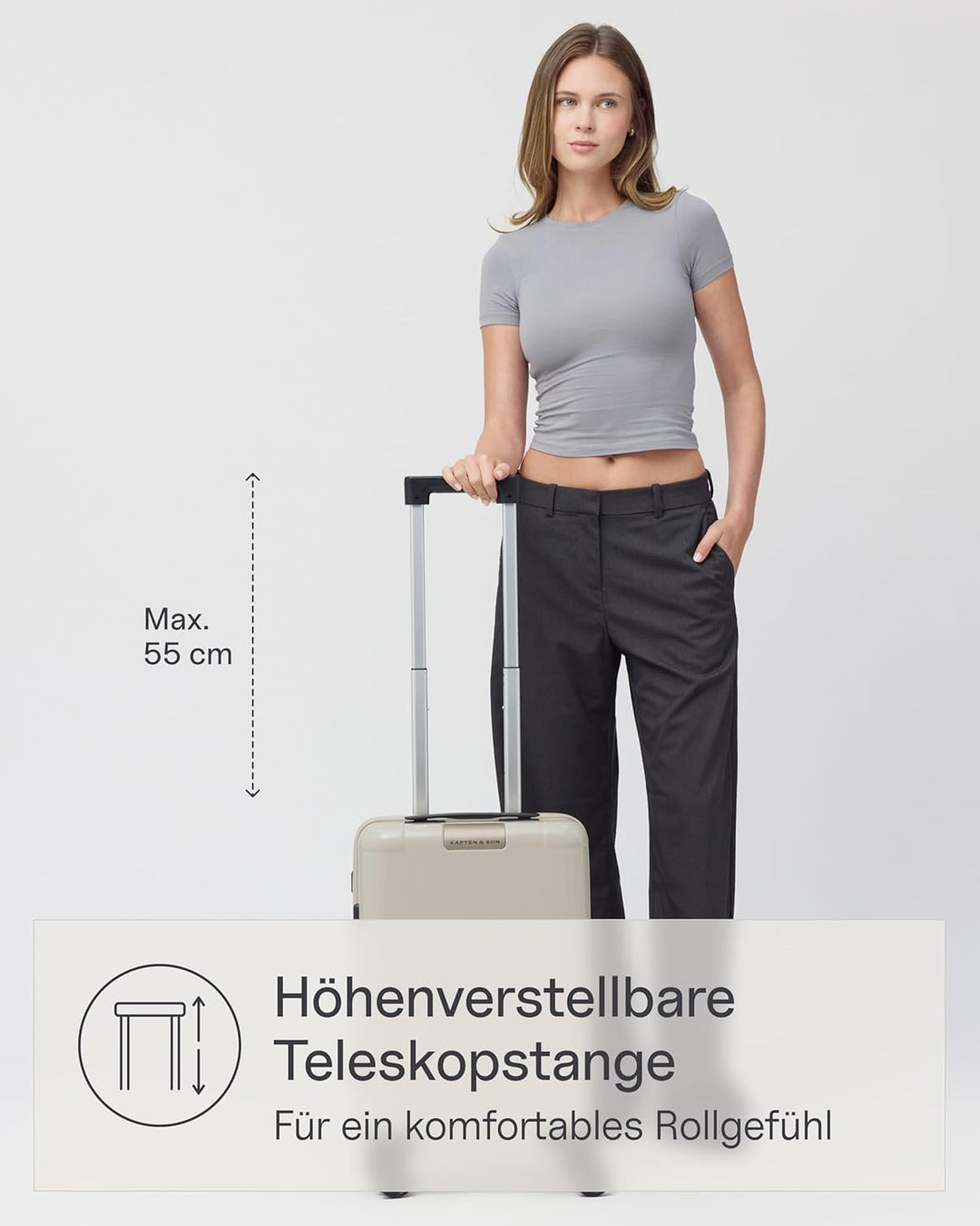 Kapten & Son Koffer Heathrow Essential Cabin Sandstone 34 L | Handgepäck Koffer 55 x 35 x 22 cm Beig