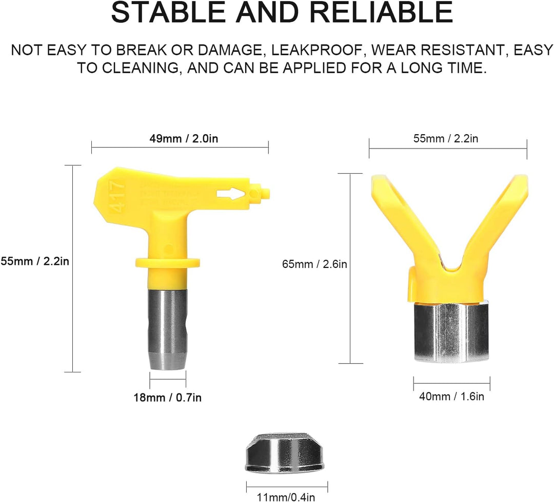 Weytoll Airless FarbdüSen Set, Airless Düse mit Spitzendichtung, Umkehrbare SprüHspitzen Airless Far