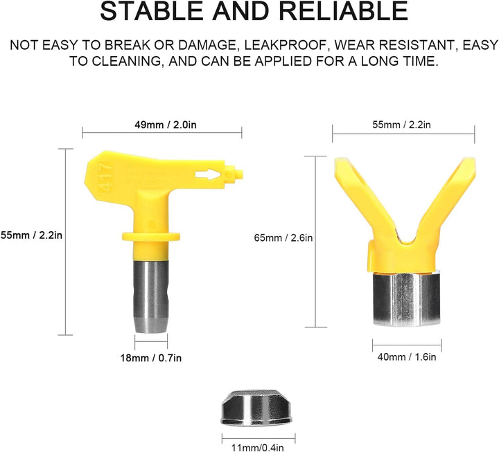 Weytoll Airless FarbdüSen Set, Airless Düse mit Spitzendichtung, Umkehrbare SprüHspitzen Airless Far