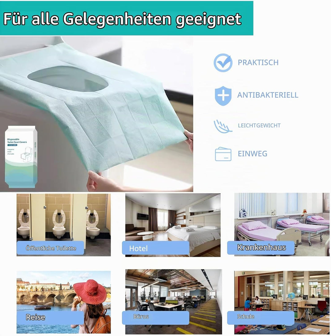 60 Stück Einweg Toilettenauflage, Einweg Toilette Auflage,Toiletten Sitzbezug für Kinder und Erwachs