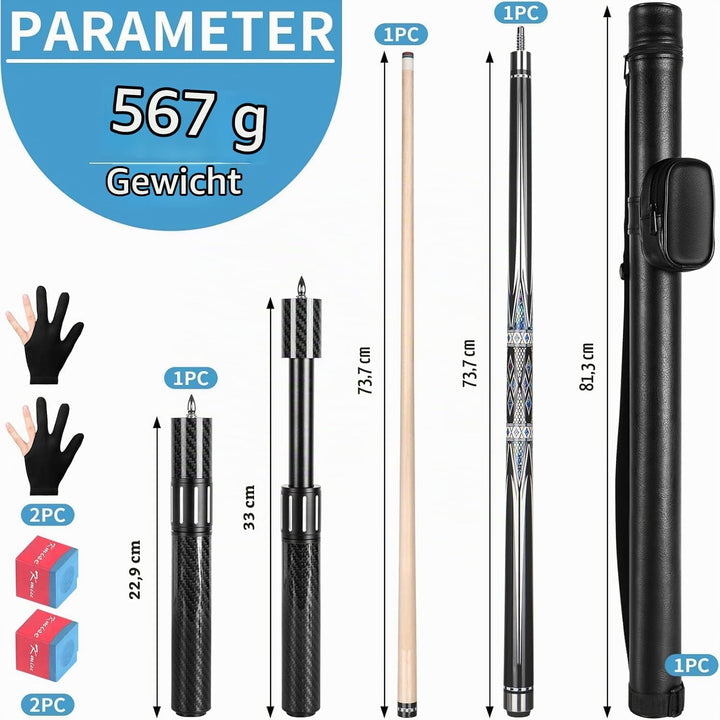 Kmise Professioneller Pool-Queue-Stick – 19 20 21 oz Queue-Sticks aus kanadischem Ahorn, Schaft mit