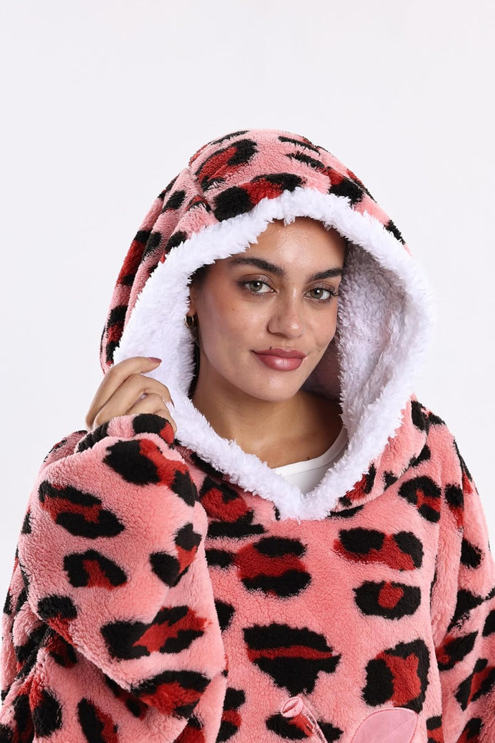 Lange Hoodie Decke mit Ärmeln für Damen &amp; Erwachsene - Kuscheldecke mit Ärmeln - Weiche &amp; Warme Deck