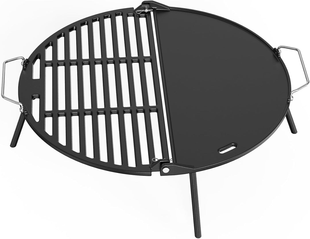 Onlyfire Gusseisen Grillplatte Plancha für Solo Stove Bonfire 19,5“ Feuerstelle, Gussplatte mit Abne