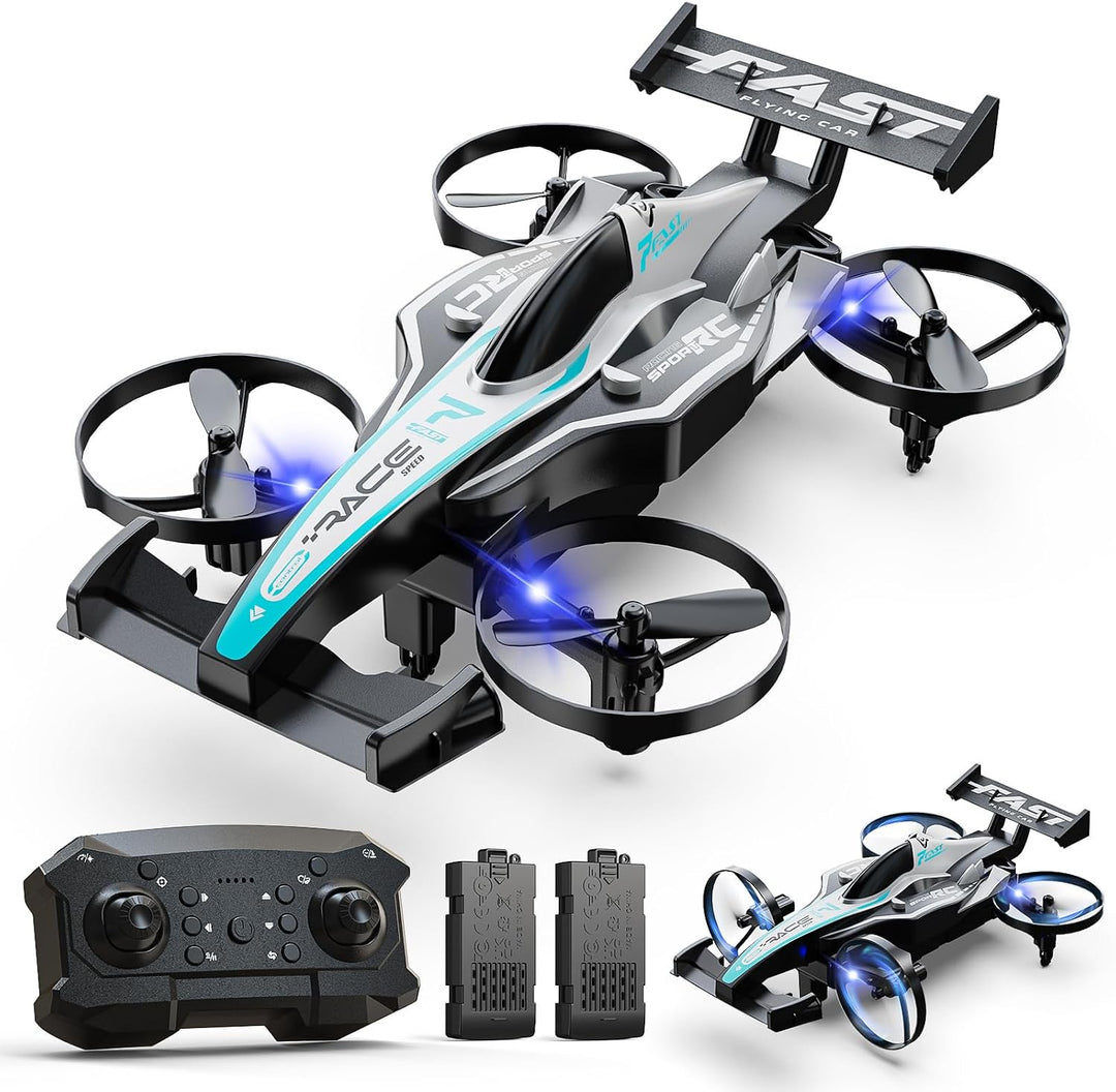 DEERC HT35 Kinderdrohne, 2-in-1 Luft- &amp; Bodenfahrzeug, RC Auto und Drohne, 3 Geschwindigkeitsstufen,