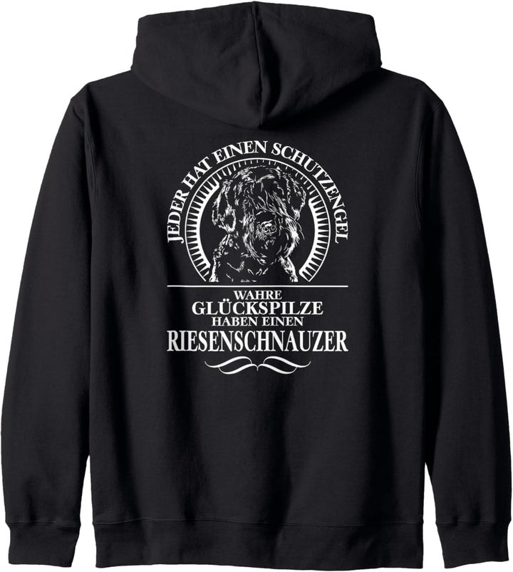 Riesenschnauzer Schutzengel Hund Hunde Hundespruch Kapuzenjacke