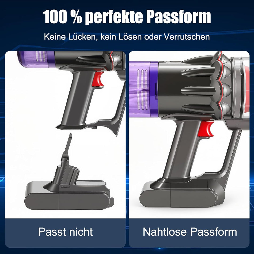 V11 Akku für Dyson V11 V15, 6000mAh V11 Akku Kompatibel mit V11(Knopftyp) V15 SV15 SV16 SV22 SV28 St