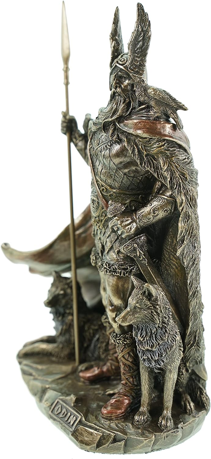 Veroneses Figur Odin Germanischer Gott Wodan bronziert nordische Götter