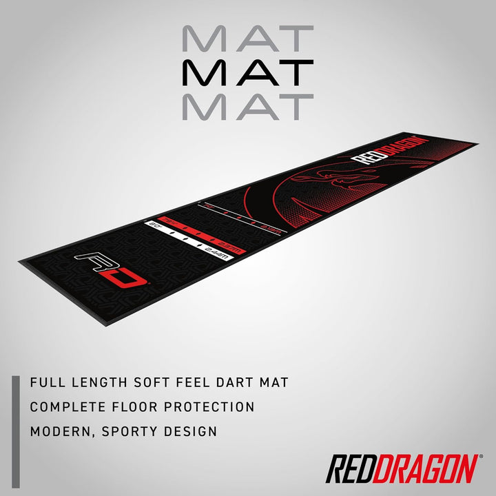 RED DRAGON Darts - Robust oder weiches Gefühl| Dartmatte mit Oche-Linie | Offizielle Turniermasse |