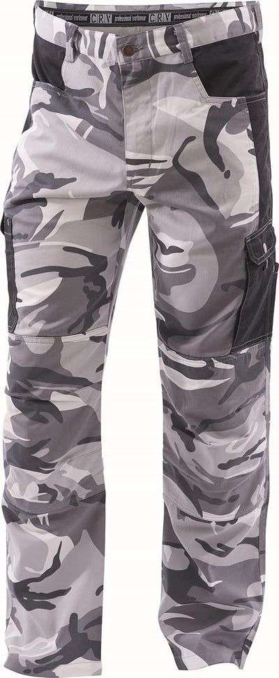 DINOZAVR Crambe Herren Tarnhose Arbeitshose/Cargohose - Strapazierfähig Bundhose S Grau, S Grau