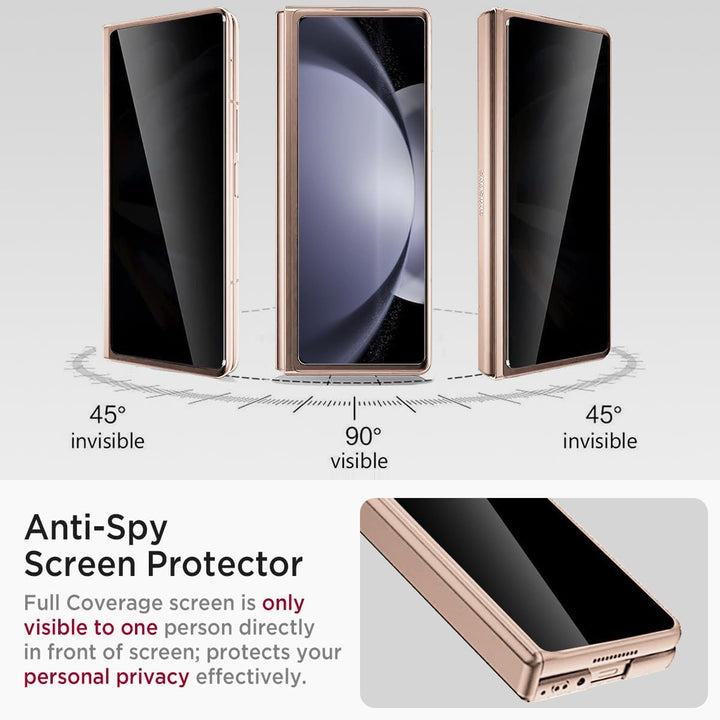 Miimall Kompatibel mit Samsung Galaxy Z Fold 5 Hülle mit Displayschutz Anti-Peeping+Magnetischer Sch