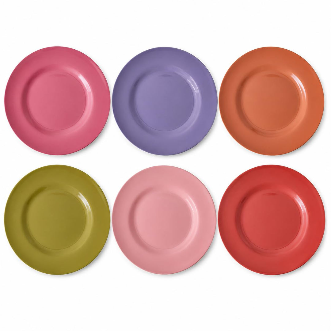 ReWu Melamin Teller 6er Set bunt, Essteller 25 cm | Essteller, BPA-frei, Essteller