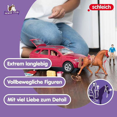 schleich 42535 Abenteuer mit Auto und Pferdeanhänger, für Kinder ab 5-12 Jahren, HORSE CLUB - Spiels