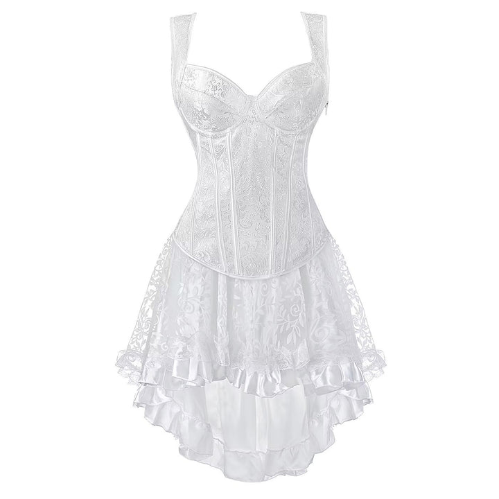 Jutrisujo Korsett Kleider Rock Tutu Corset Dress Damen Korsagenkleid Corsagen Straps Schnüren Elegan