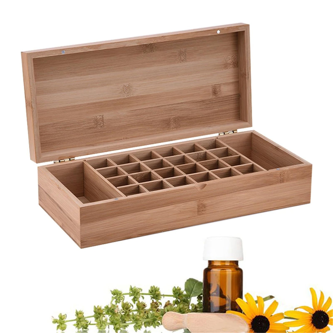 BrilliantDay Holz-Aufbewahrungsbox für ätherische Öle, 26 Gitter, drehbar, für ätherische Öle, Aroma