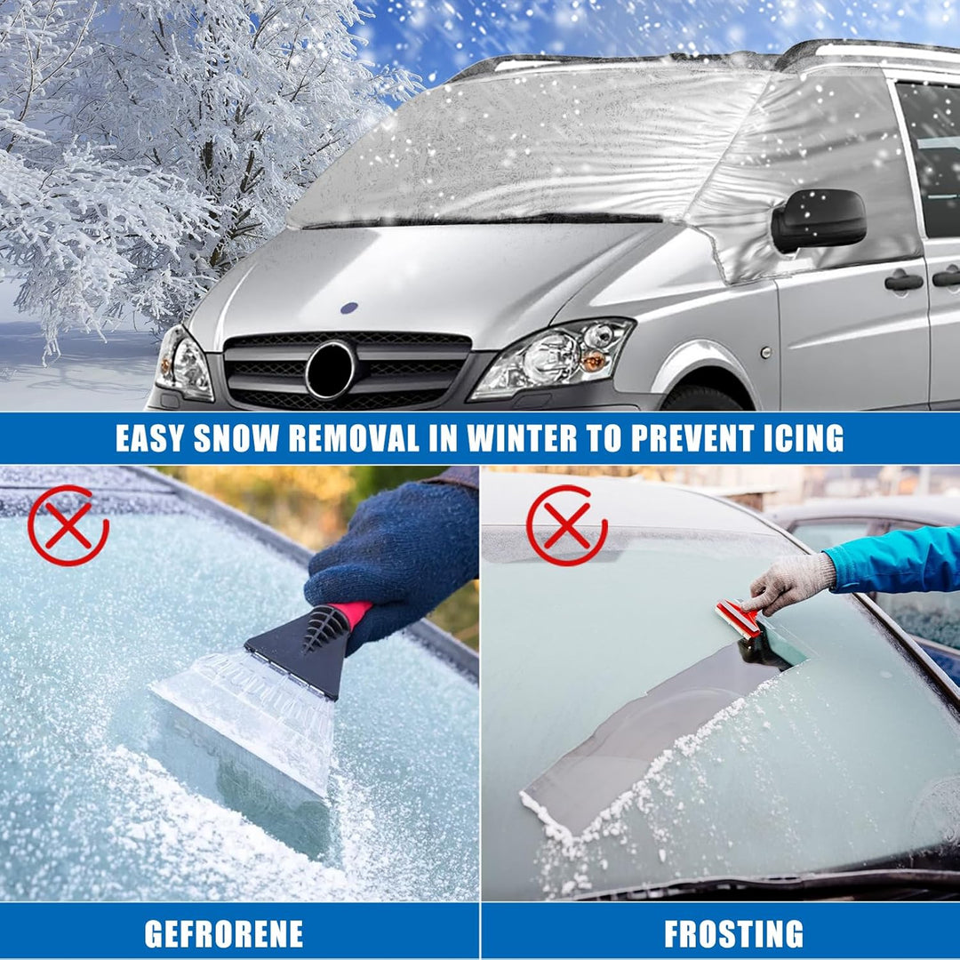 Externe Thermo Scheibenabdeckung passend für Mercedes-Benz Viano/Vito W639 2003-2014, Luxus Silber W