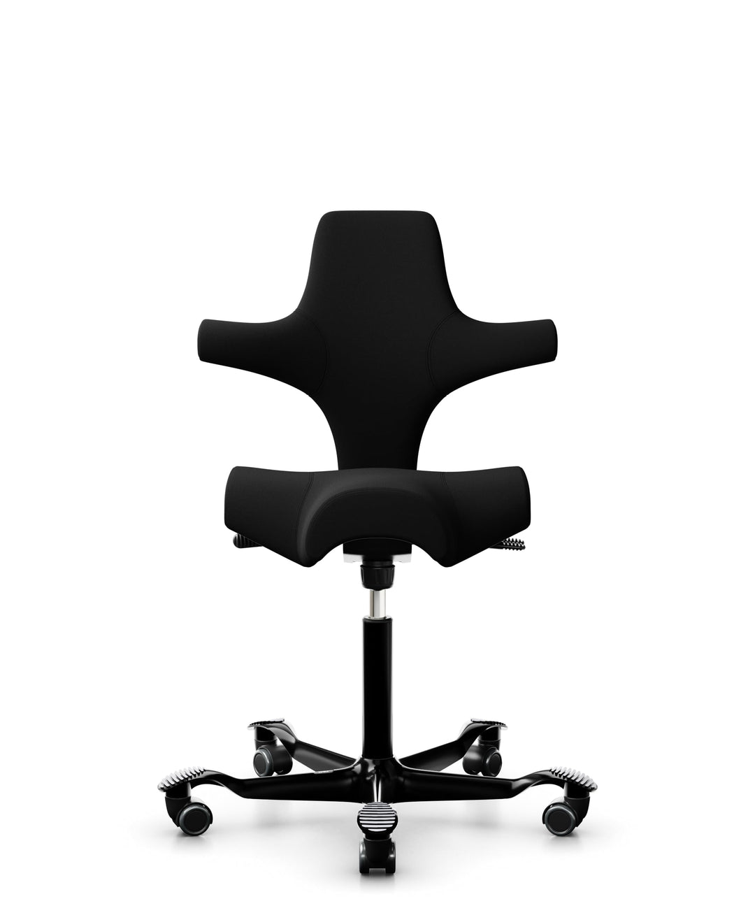 HÅG Capisco 8106 Bürostuhl Xtreme EXR009 schwarz Kunstfaser, Gestell weiss, Gasfeder 200 mm Sitzhöhe