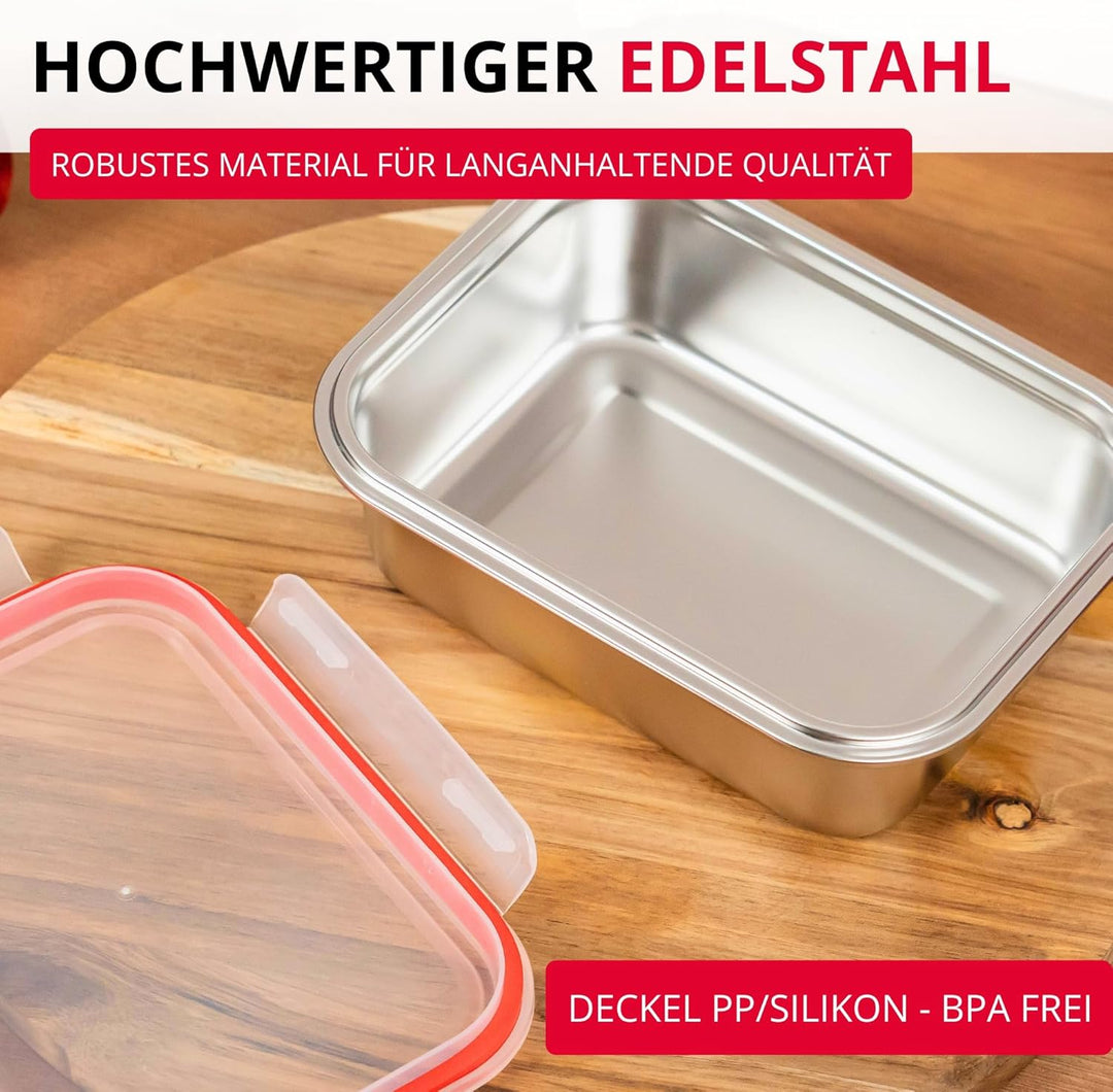 Westmark Edelstahl Lunchbox – Auslaufsichere Brotdose – Mikrowellen- & Ofenfest, BPA-frei – Bento Bo