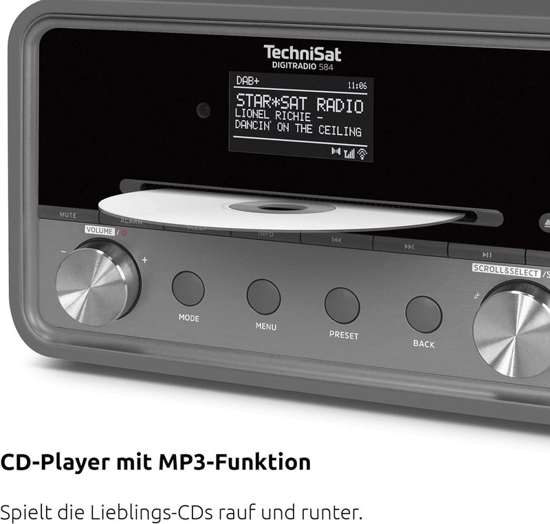 TechniSat DIGITRADIO 584 – Stereo DAB+ Internetradio (CD-Player, Wireless-Charging, WLAN, Bluetooth,