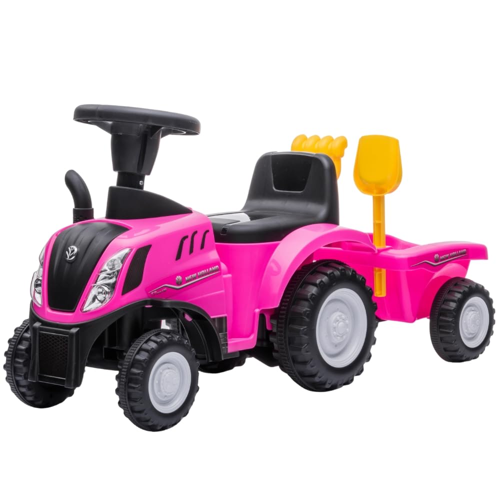 Bandits & Angels Bobbycar Rutschauto New Holland Traktor mit Anhänger ab 1 Jahr – mit funktionierend