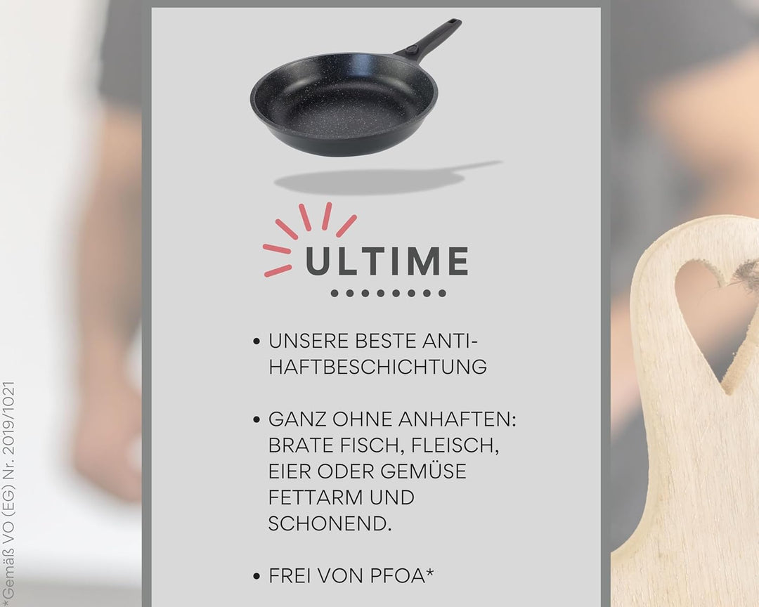 DIVORY grosse Pfanne 28cm I Abnehmbarer Griff, Induktion, beschichtet, Aluminium – Bratpfanne gross