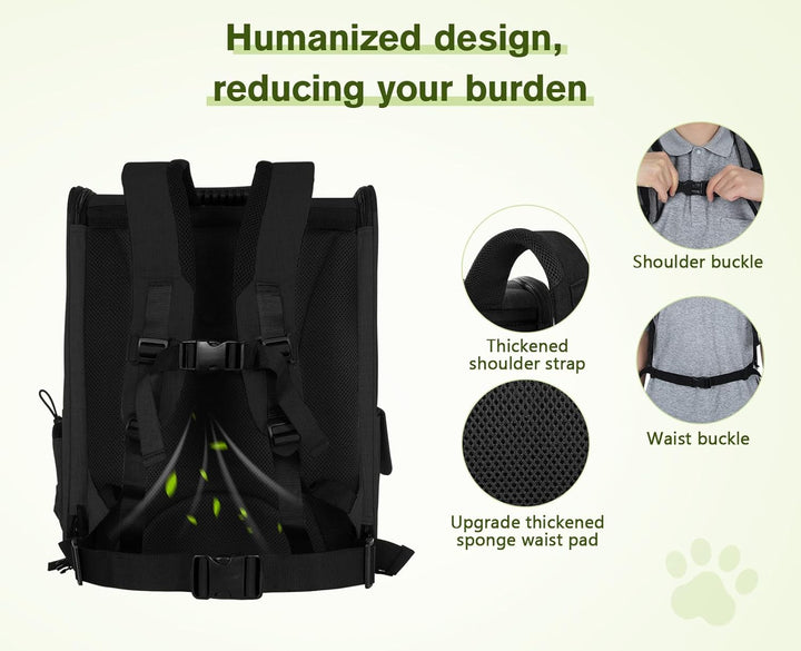 pecute Haustier Rucksack mit Netzfenster, Tragbare und Faltbare Katzentasche, Atmungsaktive und Leic