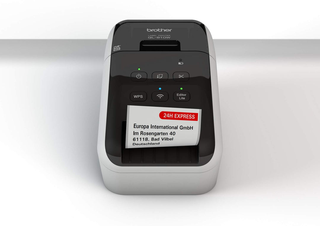 Brother QL-810W WLAN-Etikettendrucker (mit Rot-Schwarz-Druckfunktion, USB- und WLAN-Schnittstelle, a