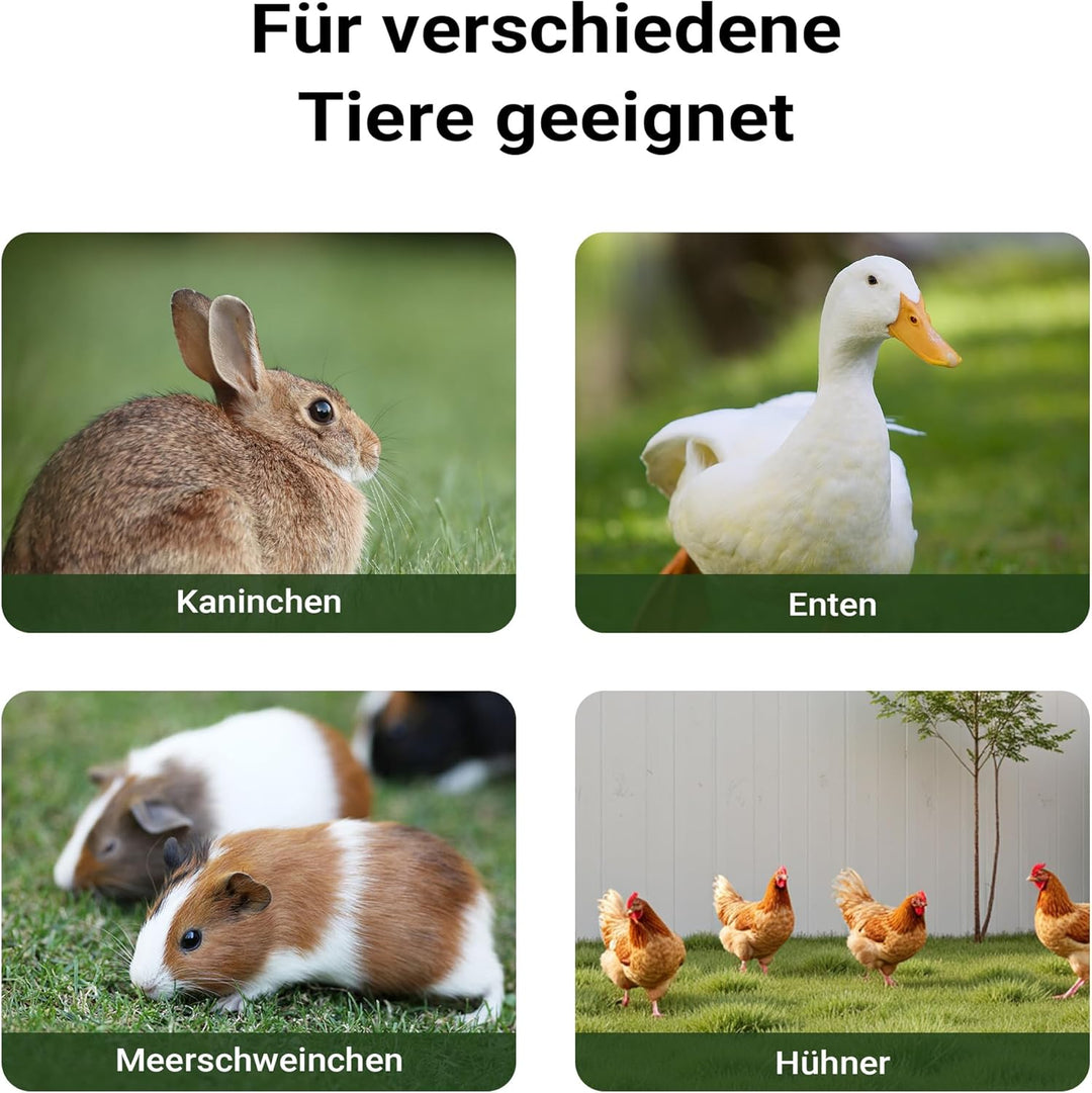 Wiltec XXL Hasenstall 2110 x 530 x 835 mm mit Freilaufgehege und erhöhtem Unterschlupf aus Kiefernho