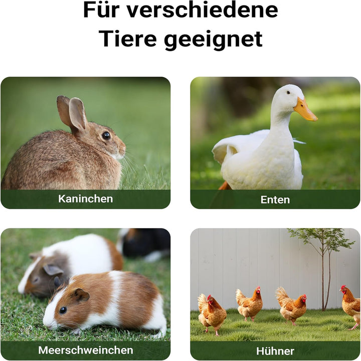 Wiltec XXL Hasenstall 2110 x 530 x 835 mm mit Freilaufgehege und erhöhtem Unterschlupf aus Kiefernho