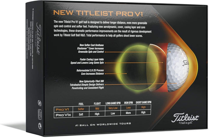 Titleist Pro V1 Golfbälle, 12 Stück, Weiss/opulenter Garten Hohe Ziffern Golfb&#xE4;lle