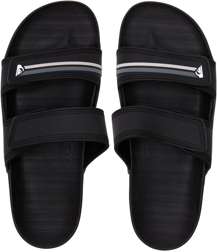 Quiksilver Herren Rivi Double ADJ Sandale, Black Grey Black