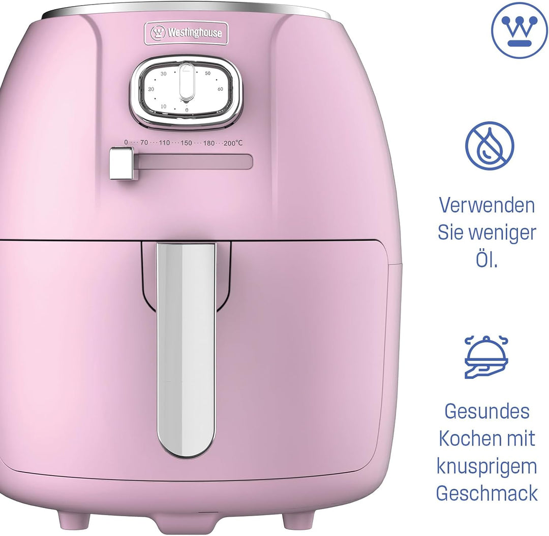 Westinghouse Retro Serie Airfryer, 4L, Heissluftfritteuse, 1500 W, Schnell & einfach, antihaftbeschi