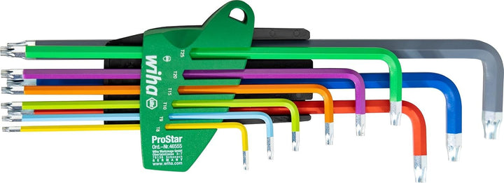 Wiha Stiftschlüssel Set im ProStar Halter I TORX® 9-tlg. farbig leuchtend I Winkelschlüssel Set I TO