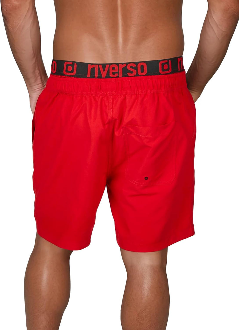 riverso Herren Badehose Badeshort RIVBobby Kurze Hose Sommer Sport Strand Shorts Tunnelzug Print 100