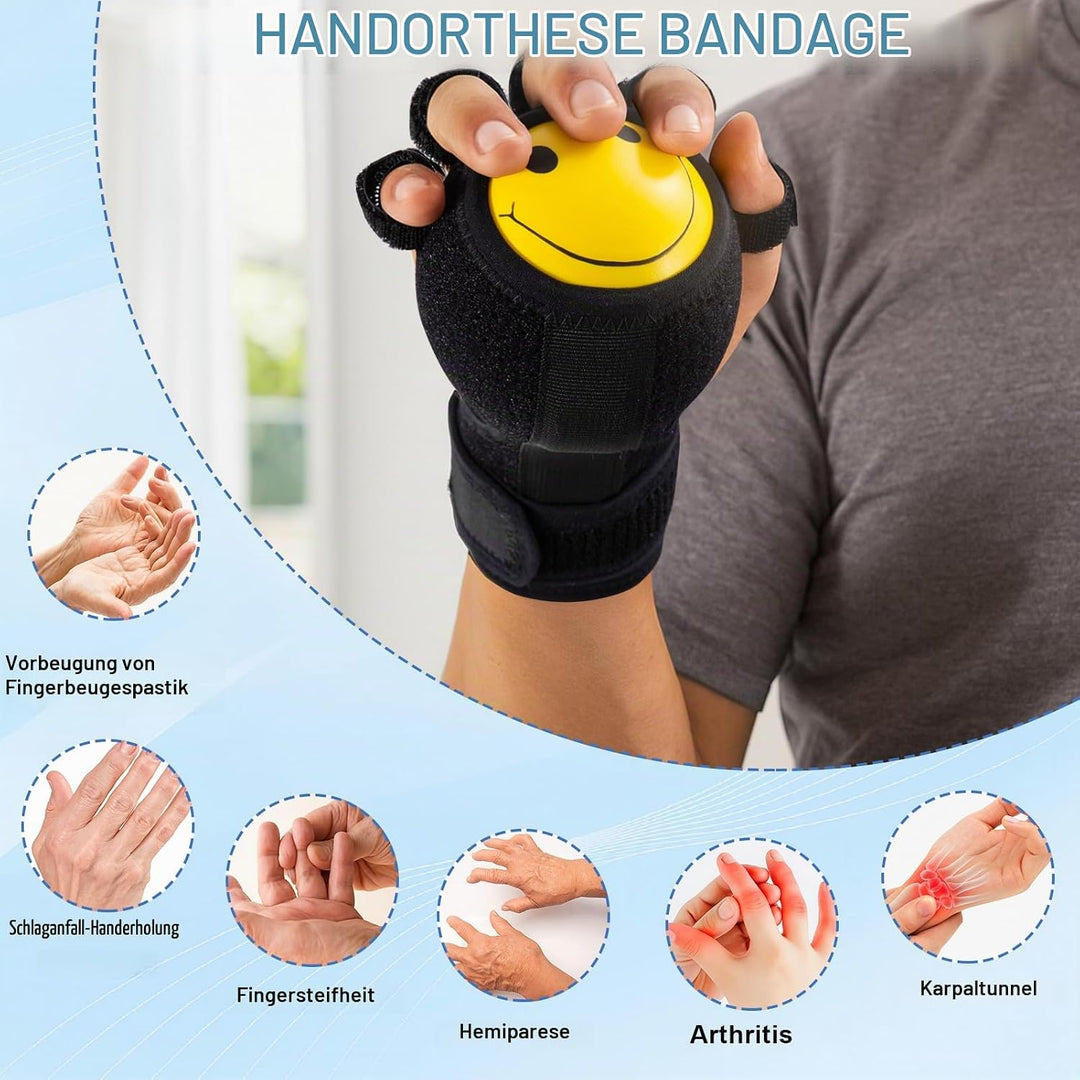 Handtrainer Fingertrainer, Handkraft Trainer Mit Gespaltenen Fingern, Anti Spasticity Splint Mit Bal