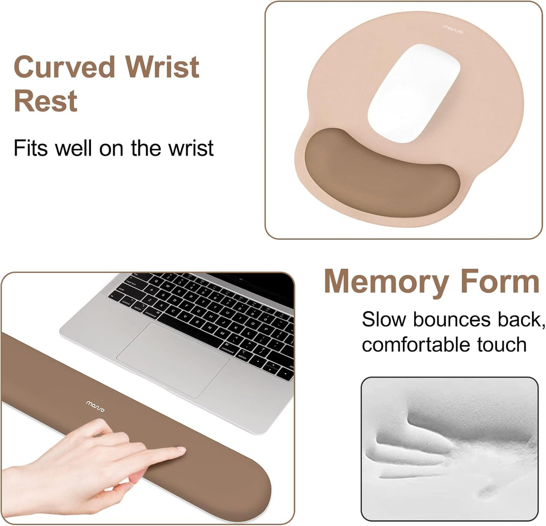 MOSISO Handgelenkstütze für Mauspad&amp;Tastatur Set, Ergonomisch Kreisförmig Mauspad&amp;Untersetzer rutsch