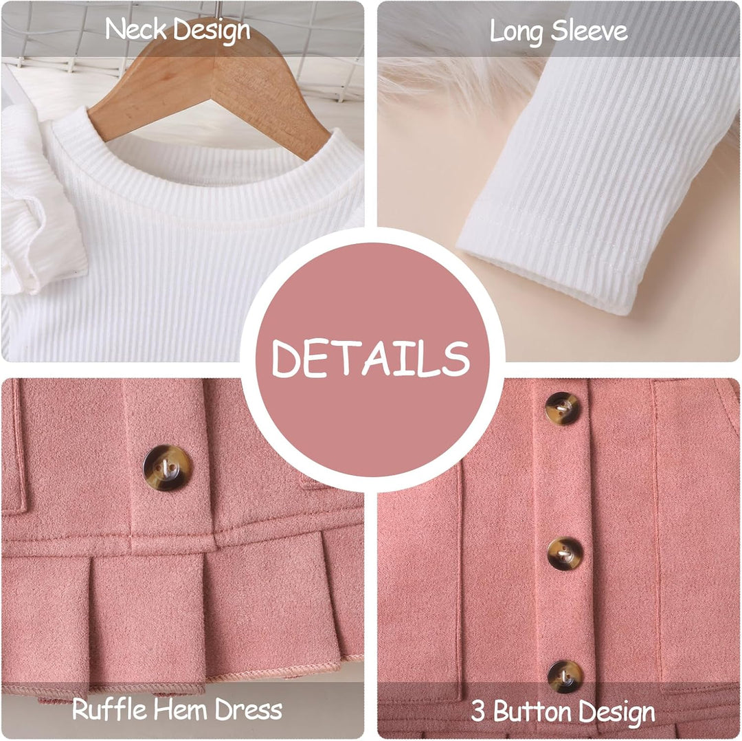 Kleinkind Baby Mädchen Outfits Ruffle Rollkragen Langarm Shirt + Bowknot Mini Rock 2 Stück Herbst Wi