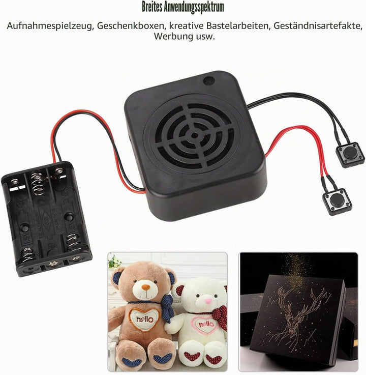 Diktiergerät für Stofftiere, 3 W 2 Min./4 Min. Message Box-Modul Kompatibel mit Stofftieren Teddy Gr