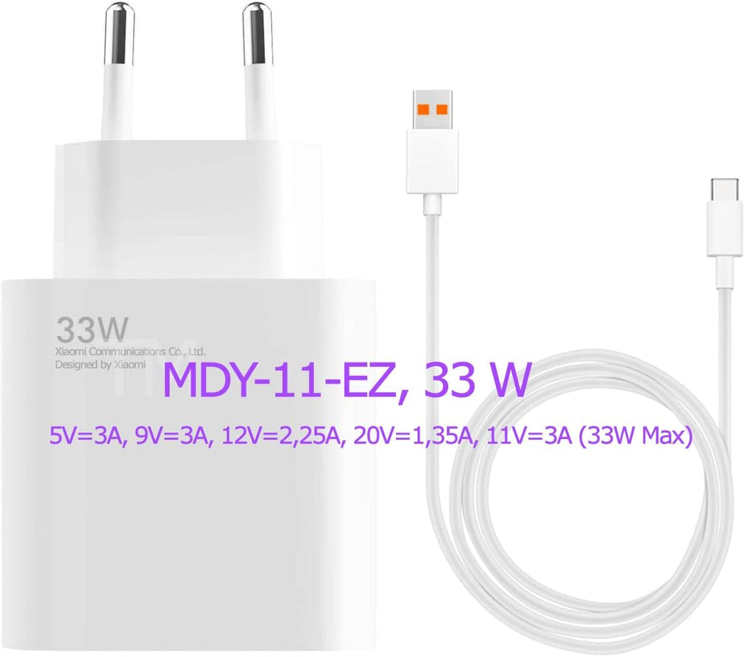 33W TURBOCHARGE Ladegerät MDY-11-EZ für Original Xiaomi Netzteil 6A USB C 1.5 Meter Ladekabel Adapte