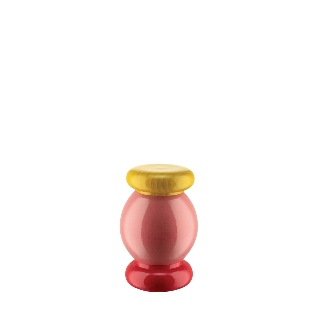 Alessi ES18 2 Salz-/Pfeffer-und Gewürzmühle aus Buchenholz, rosa, 100 Values Collection, Steel, Gelb