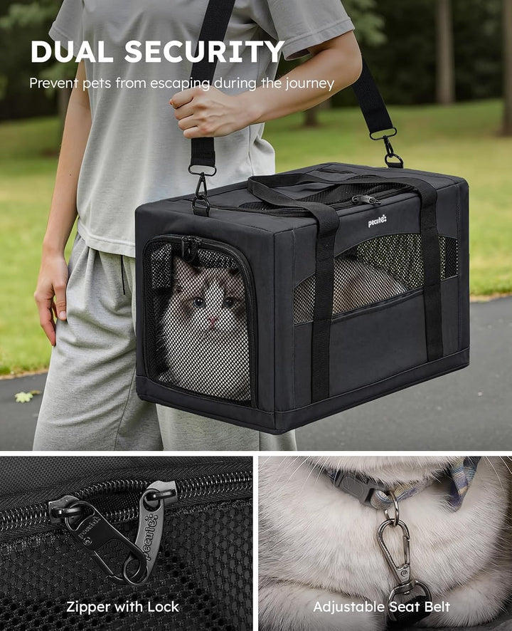 pecute Katzentasche Transporttasche Stabiler Halt Haustier Tragetasche, Transportbox Katze Leicht, F