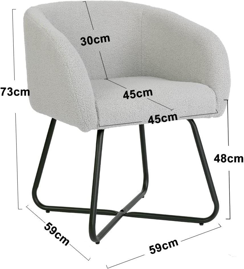 Mingone Sessel Kleine Loungesessel Cocktailsessel Modern Einzelsofa Lammwolle Designer Polstersessel