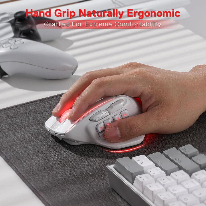 Redragon M811 PRO kabellose MMO-Gaming-Maus, 15 programmierbare Tasten, RGB-Gamer-Maus mit ergonomis