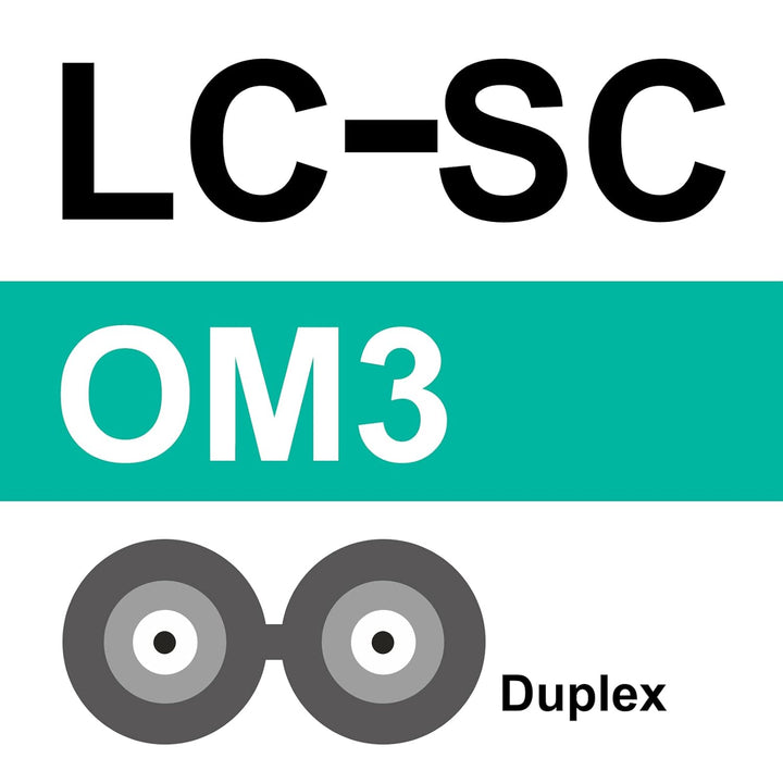 Fiber Patch Cable - LC to SC OM3 10Gb/Gigabit Multi-Mode Jumper Duplex 50/125μm LSZH Fiber Optic Cor
