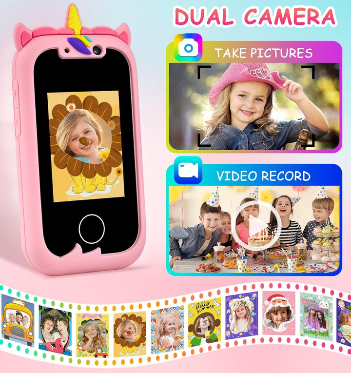 htbakoi Kinder Handy Kinderhandy Smartphone Spielzeug Spielhandy Kindertelefon Kinder Telefon Spielz