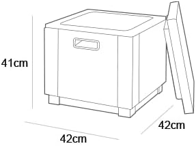 Allibert 212160 Kühlbox Hocker Ice Cube, Rattanoptik, Kunststoff, braun, Braun